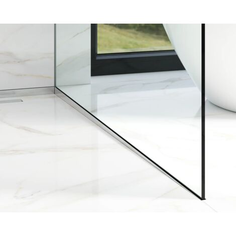 Profil latéral droit incliné pour verre de douche de fond 8-10mm 30mm x 1200mm - argent satiné (1/5)