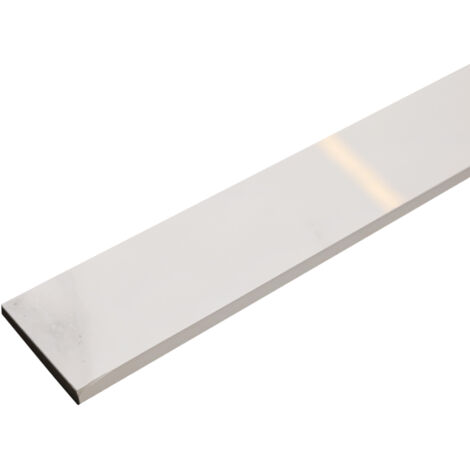 Plinthe en céramique 120 cm 7 cm, épaisseur 0,9 cm, biseauté et coloré - Swiss white grey