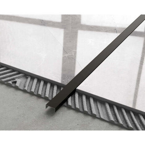 Ilcom profil U en acier inoxydable rectifié 20mm x 2440mm x 9mm - Noir matt (1/4)