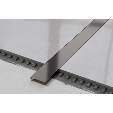 Ilcom profil U en acier inoxydable rectifié 40mm x 2700mm x 9mm - Gunmetal