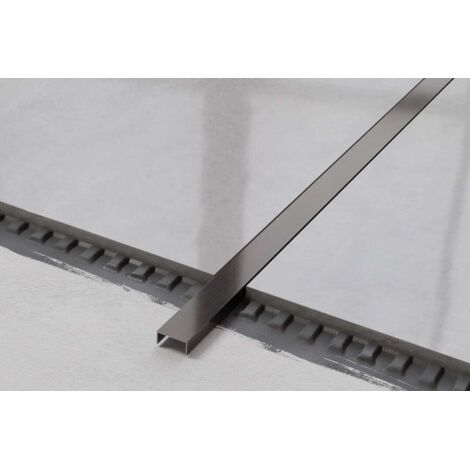 Ilcom profil U en acier inoxydable rectifié 20mm x 2700mm x 9mm - Gunmetal (1/4)