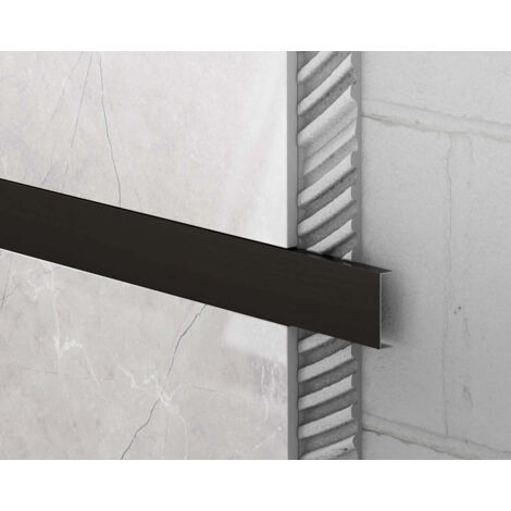 Ilcom profil U en acier inoxydable rectifié 40mm x 2440mm x 9mm - Nero matt (1/4)