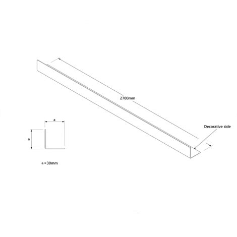 Ilcom profil décoratif Li angulaire interne en acier inoxydable 30mm x 30mm x 2700mm - Or Satiné (1/5)