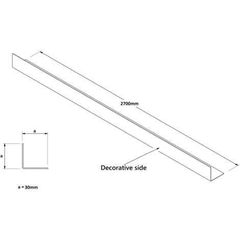 Ilcom profil décoratif Li angulaire interne en acier inoxydable 30mm x 30mm x 2700mm - Cuivre satiné (1/5)