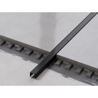 Acier inoxydable U-profil de liaison au sol pour carreaux 1cm x 244cm - noir satiné