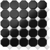 Mosaïque en céramique sur maille pour salle de bain ou cuisine 29.3cm x 29.3cm - Tetris castle