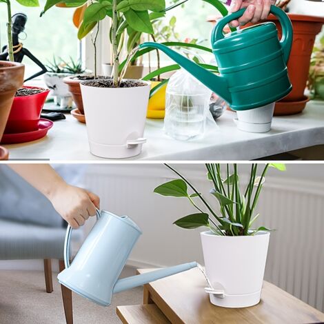 Lot De 6 Pots De Fleurs Avec Soucoupes - Diamètre 14,5 Cm - Plastique Noir - Trous De Drainage - Pour Plantes Grasses, Cactus, Intérieur Et Balcon