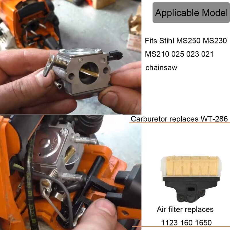AISEN Wartungsset Für Stihl Kettensägen 021/023/025/MS210/MS230/MS250 – Luftfilter, Benzinschlauch, Kraftstofffilter, Zündkerze & Pumpe
