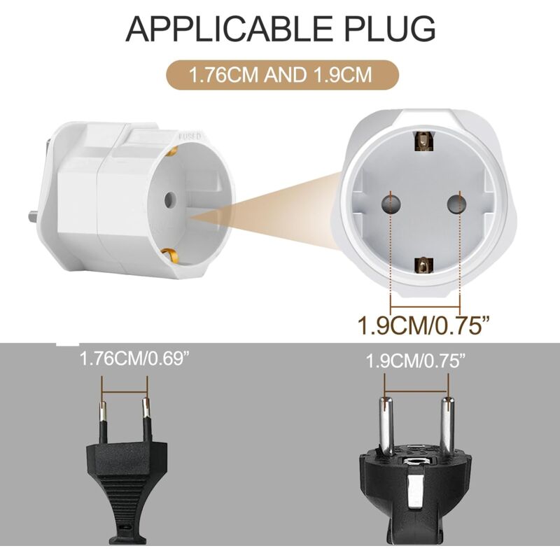 Unidapt Reiseadapter EU Zu UK – 2 Stück, Typ G Stecker Für Großbritannien, Irland, Dubai Uvm. | Mit Sicherheitsverschluss