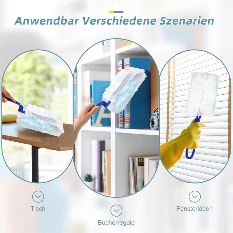 50 Stück Einweg-Staubwedel-Nachfüllungen – 360° Drehbar, Für Alle Oberflächen, Effiziente Staubentfernung