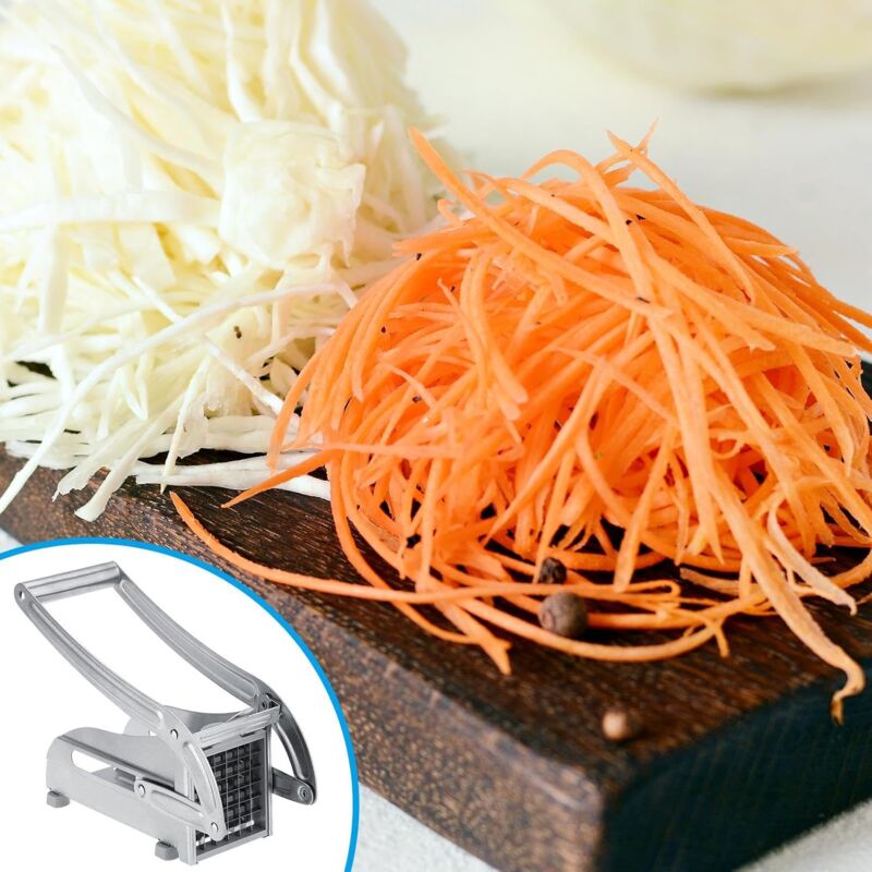 Professioneller Frittierschneider Aus Edelstahl – 3/8 Zoll Klingen Für Kartoffeln, Karotten & Mehr, Mit Saugnäpfen