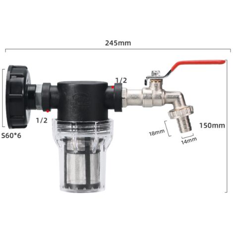 Fass Wasserhahn Aus PE – Anschluss Für Regentonne, Wassertank, Eimer, Mit Großem Durchfluss, Grün