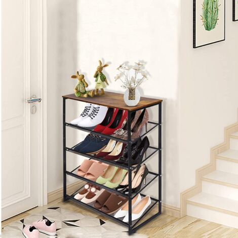 SONGMICS Schuhregal,10 Ebenen, Schuhablage, Schuhaufbewahrung, Schmal