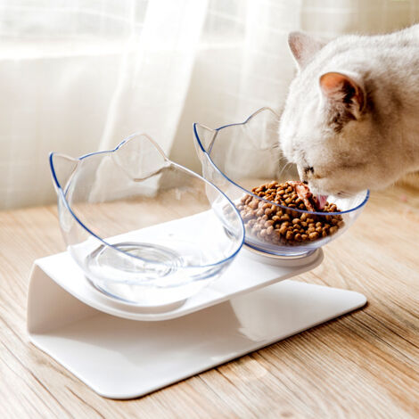 2er Set Edelstahl Katzennapf Erhht  15 Geneigter Futternapf Fr Katzen,  400ml Anti-Verschtten Schssel