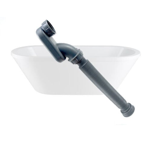 Flexibler Badewannen-Abfluss 1 1/2 Zoll - Flacher Raumsparsiphon Mit Doppelabdichtung Gegen Gerüche