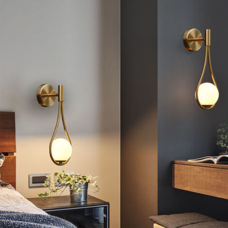 Moderne LED-Wandleuchte, industrielle Wandleuchte, verstellbare Wandleuchte, Glas, runder Kugel-Lampenschirm, E27, Metall-Wandleuchte, Wohnzimmer, Flur
