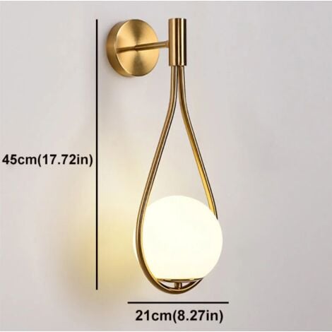 Moderne LED-Wandleuchte, industrielle Wandleuchte, verstellbare Wandleuchte, Glas, runder Kugel-Lampenschirm, E27, Metall-Wandleuchte, Wohnzimmer, Flur