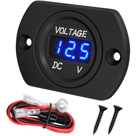 Greluma 1 St Auto Digitale Voltmeter Waterdichte DC 12V LED Digitale Display Voltmeter voor Auto Motor Voltage Volt Meter Gauge met Draadklemmen