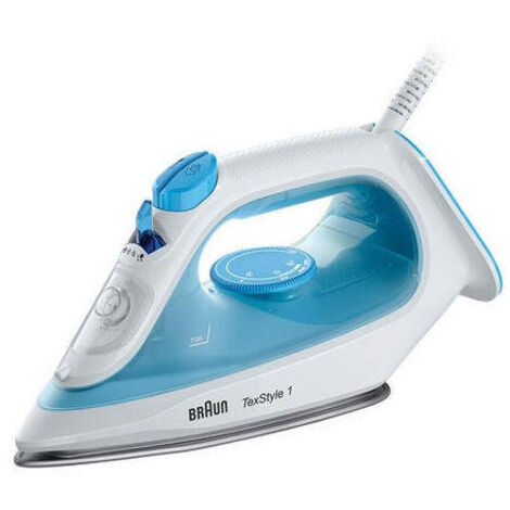 Braun TexStyle 1 Plancha vapor-seco Suela de cerámica 2000 W Azul, Blanco