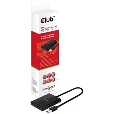 CLUB3D USB3.2 Gen1 Type A to DisplayPort™1.2 Dual Monitor 4K60Hz Video Splitter (1/5)