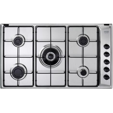 Placa de cocina de acero inoxidable empotrada De'Longhi YAL 59 DD de 86 cm y 5 fuegos