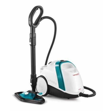 Polti Vaporetto Smart 100 T, Limpiador a Vapor con Caldera de Alta Presión de 4 Bares, Potencia Máxima 1500 W, Autonomía Ilimitada y Recarga Continua, 9 Accesorios Incluidos, Blanco y Turquesa