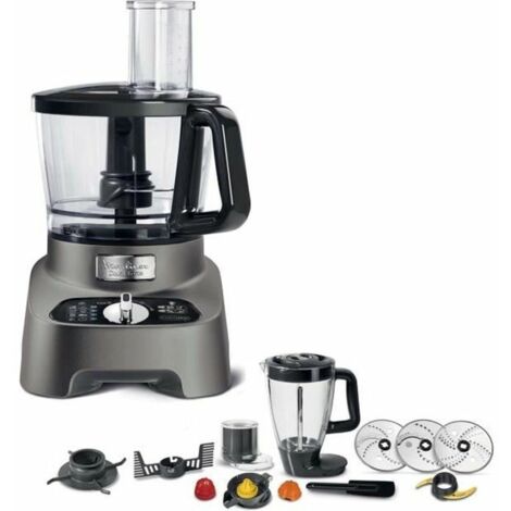 Moulinex DoubleForce FP825E robot de cocina 1000 W 3 L Negro, Gris (1/5)
