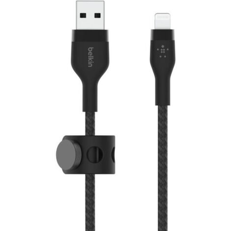 USB-A TO LTGBRAID SILIC 2M BLACK (1/4)