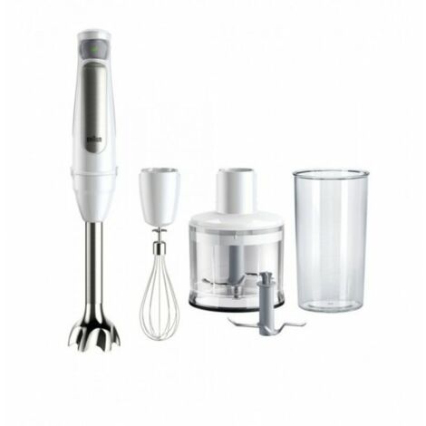 Braun Batidora de Brazo Minipimer MQ7035I. Campana Antisalpicaduras. Sistema Easy Click. 1.000 W. 600 ml. Color Blanco