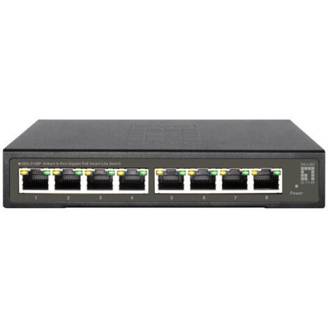 HUB Switch puertos 8 x 10/100/1000 Mbps Ethernet PoE+ LEVELONE GE (1/4)