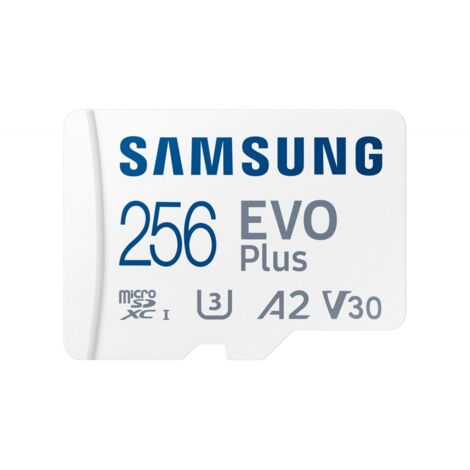 Tarjeta de Memoria Samsung EVO Plus 2023 256GB microSD XC con Adaptador/ Clase 10/ 160MBs