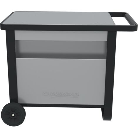 Campingaz – Carro deluxe para barbacoas y planchas – Acero resistente – Mesa lateral plegable – Almacenamiento de bombona de gas 13 kg (1/5)