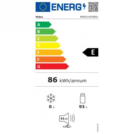Midea MDRD142FGE01 nevera combi Independiente 93 L E Blanco