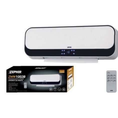 Ventilador calefactor cera'mico de pared con mando a distancia 1000/2000w zmw1002b