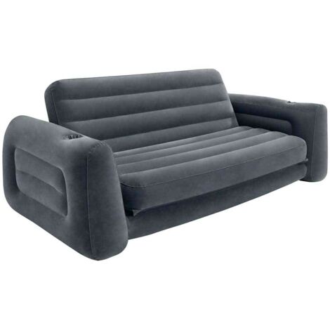 Intex Sofá Inflable Cama Extraíble Gris Oscuro 203x224 cm