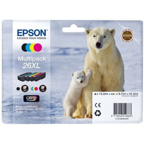 Epson Polar bear Multipack 26XL 4 colores (etiqueta RF) (1/5)