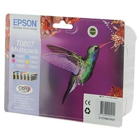Epson Hummingbird Multipack T0807 6 colores (etiqueta RF) (1/5)