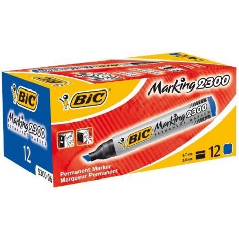 BIC Marking 2300 marcador permanente Punta de cincel Azul 12 pieza(s) (1/5)