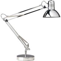 Lampara de escritorio unilux success 80 led brazo doble articulado cromado 40x40 cm base 20 cm diametro