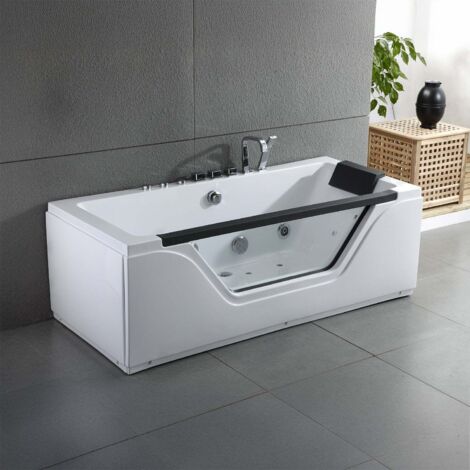 Bañera hidromasaje - Tahiti Jets - Blanco y negro - 170 x78 x60 cm, by SPALINA
