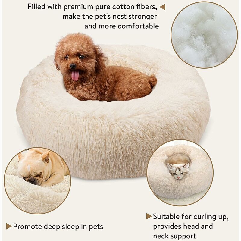 Rundes Donut Hundebett – Orthopädisches Katzenkissen In Großer Größe, Kuschelig & Gemütlich