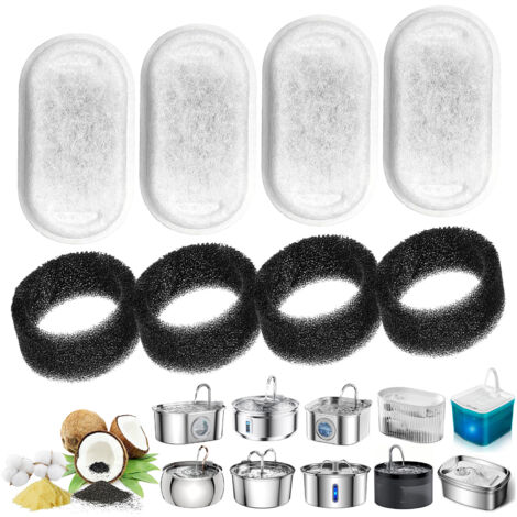 Edelstahl-Wasserbrunnenfilter für Katzen, 3,2 l Ersatzfilter für Katzenwasserbrunnen (16 Stück) (1/4)