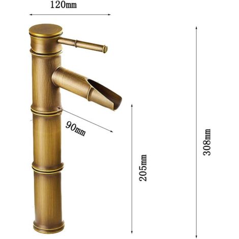 Bambus Badezimmer Kche Waschbecken Wasserhahn Retro Antik Bronze Kupfer 3  Anschlsse Breakout Auslauf