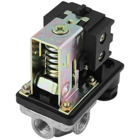 Druckregler, Hochleistungs Luftkompressor Druckschalter Steuerventil, automatische Auslösung 90 120 PSI 1/4 Anschluss for kleine Kompressormaschinen,Messgerät(1 UK