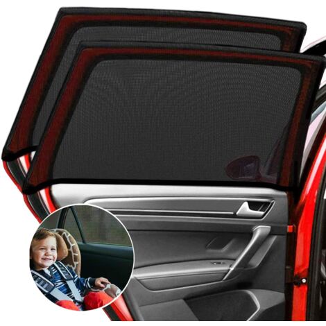 Auto-Sonnenschutz, 2 Stück Sonnenschutzsocken, Schützen Sie Ihren Auto-Rücksitz vor schädlichen UV-Strahlen, Universal für Auto-Sonnenschutz für Babys, Kinder und Haustiere, Schwarz (1/5)