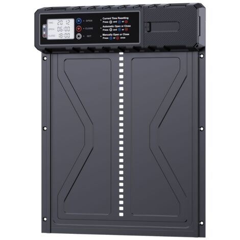 YMYNY Automatische Hühnerstalltür, solarbetrieben, mit Timer, IP45, wasserdicht, Aluminium, für Geflügel, automatische Hühnerstalltüren für den Heimbauernhof, braun (1/4)