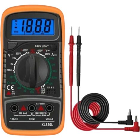 YMYNY Digitalmultimeter XL830L 2000 Zählt Mini-Multimeter Batterietester AC DC Spannung Strom Widerstand Summer Transistor Voltmeter Amperemeter mit LCD-Display mit Hintergrundbeleuchtung (1/5)