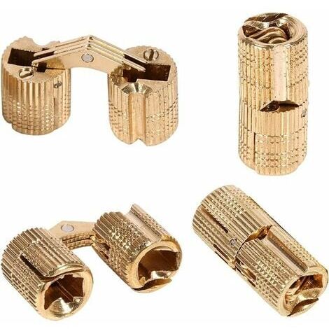 Zylindrische Scharniere, unsichtbares Scharnier, Messing-Fassscharnier für DIY-Schmuckkästchen, Handarbeit (10 mm), 4 Stück (1/5)