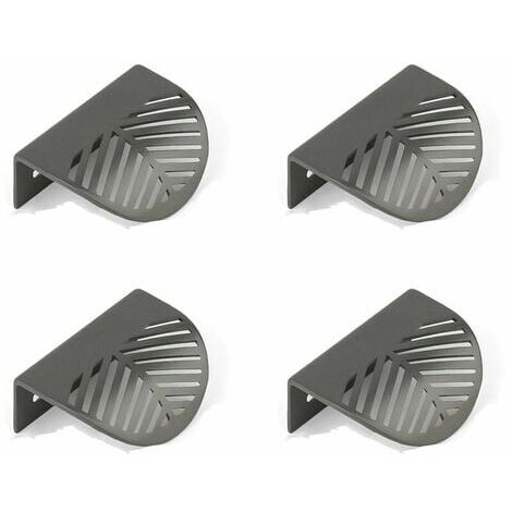 4er-Pack schwarze Blatt-Schrankgriffe aus Messing für Küchenmöbel, Einzelschublade, frei stanzbar, Zinklegierung, gebürstetes Kupfer (1/5)