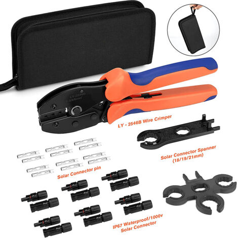 Produktbild von Solarstecker-Set – 6 Stück, Nylon, Spritzwassergeschützt, Ergonomisch, Für Photovoltaik-Module Und Verlängerungskabel